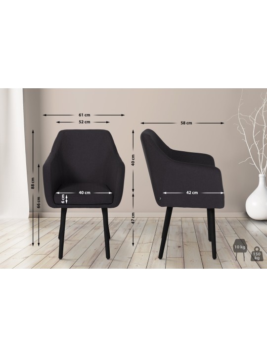 Silla de visita tela Utrecht, negro Silla de visita tela Utrecht, negro