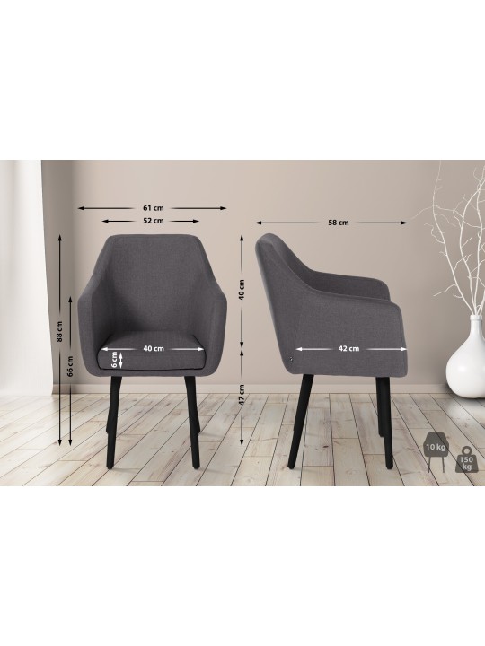 Silla de visita tela Utrecht, gris oscuro Silla de visita tela Utrecht, gris oscuro