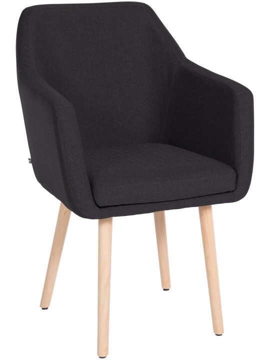 Silla de visita Utrecht tejido natural, negro