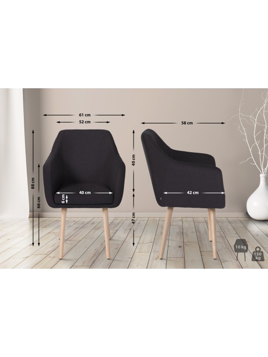 Silla de visita Utrecht tejido natural, negro