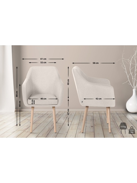 Silla de visita Utrecht tejido natural, crema