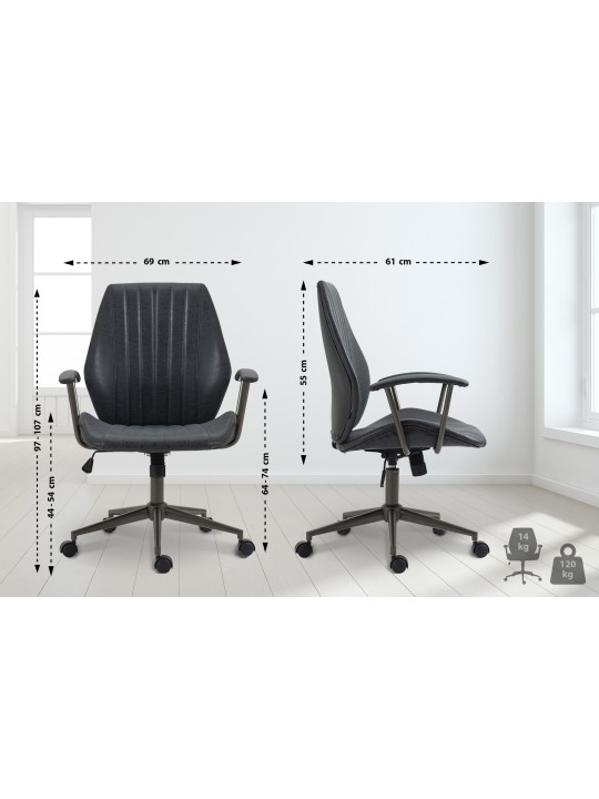 Silla de oficina Nampa, negro antiguo