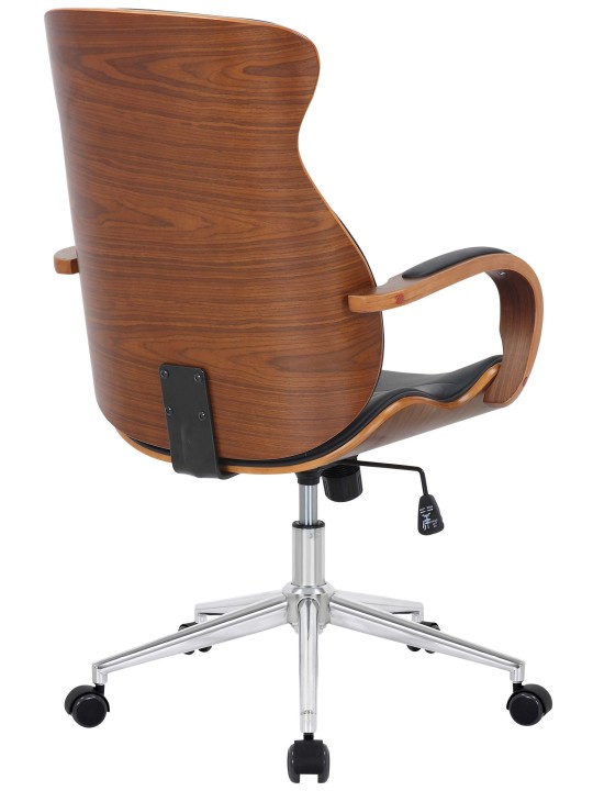 Silla de oficina Melilla polipiel, nogal/negro