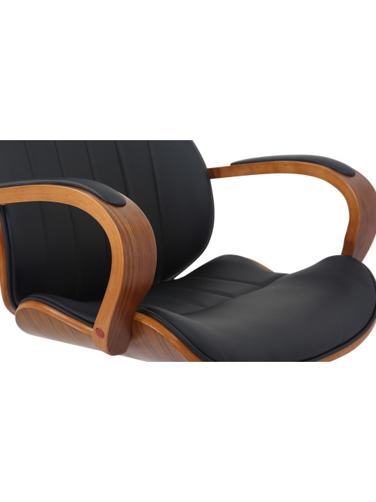 Silla de oficina Melilla polipiel, nogal/negro