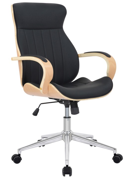 Silla de oficina Melilla polipiel, natural/negro