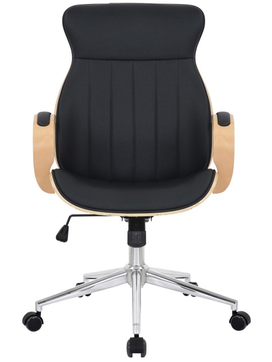 Silla de oficina Melilla polipiel, natural/negro