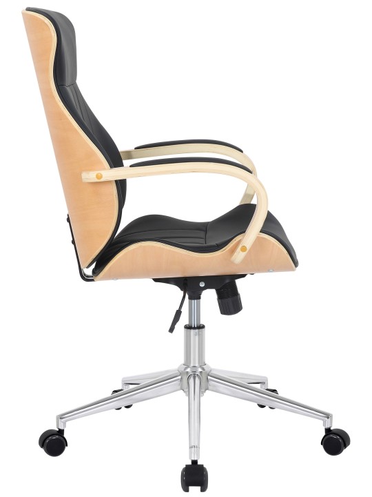 Silla de oficina Melilla polipiel, natural/negro