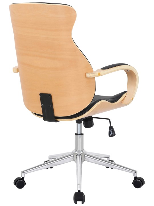 Silla de oficina Melilla polipiel, natural/negro