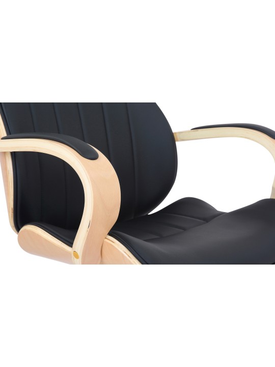 Silla de oficina Melilla polipiel, natural/negro