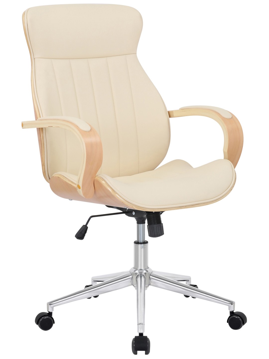 Silla de oficina Melilla polipiel, natural/crema