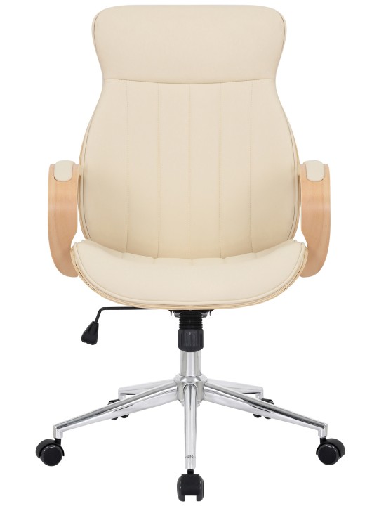 Silla de oficina Melilla polipiel, natural/crema