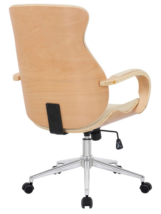 Silla de oficina Melilla polipiel, natural/crema