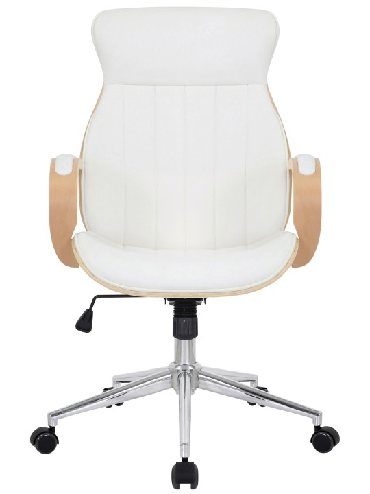 Silla de oficina Melilla polipiel, natural/blanco