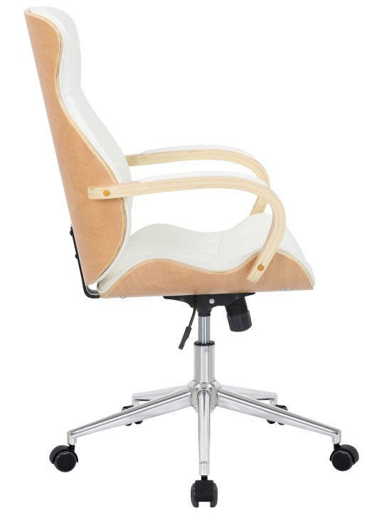Silla de oficina Melilla polipiel, natural/blanco