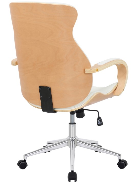 Silla de oficina Melilla polipiel, natural/blanco