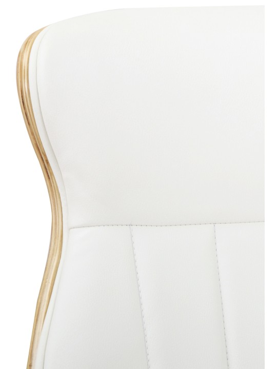 Silla de oficina Melilla polipiel, natural/blanco