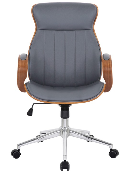 Silla de oficina Melilla polipiel, nogal/gris