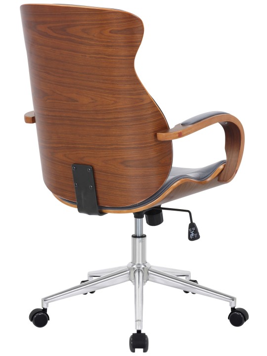 Silla de oficina Melilla polipiel, nogal/gris