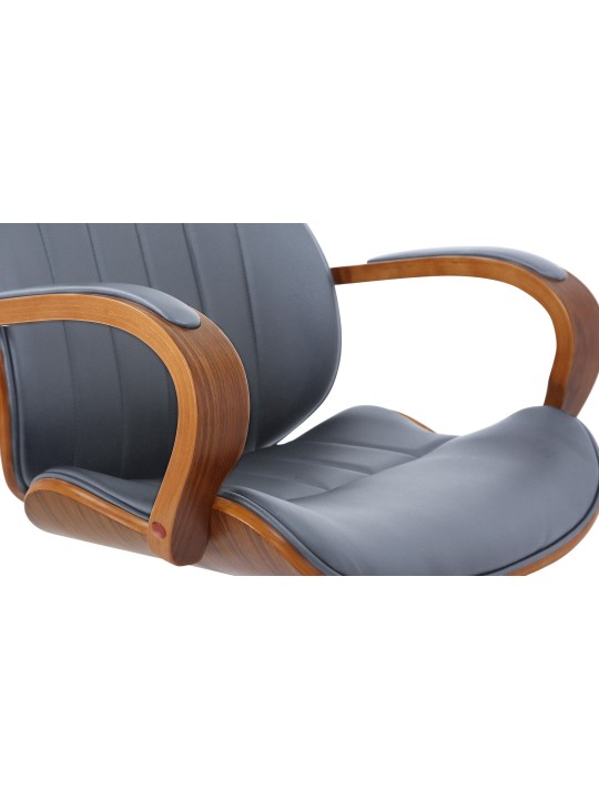 Silla de oficina Melilla polipiel, nogal/gris