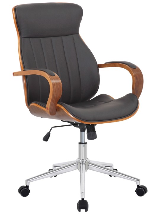 Silla de oficina Melilla polipiel, nogal/marrón