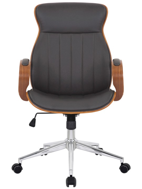 Silla de oficina Melilla polipiel, nogal/marrón