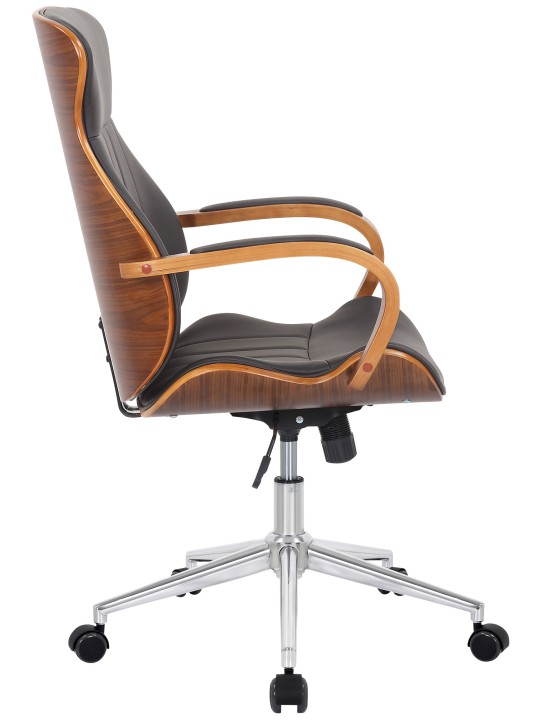 Silla de oficina Melilla polipiel, nogal/marrón