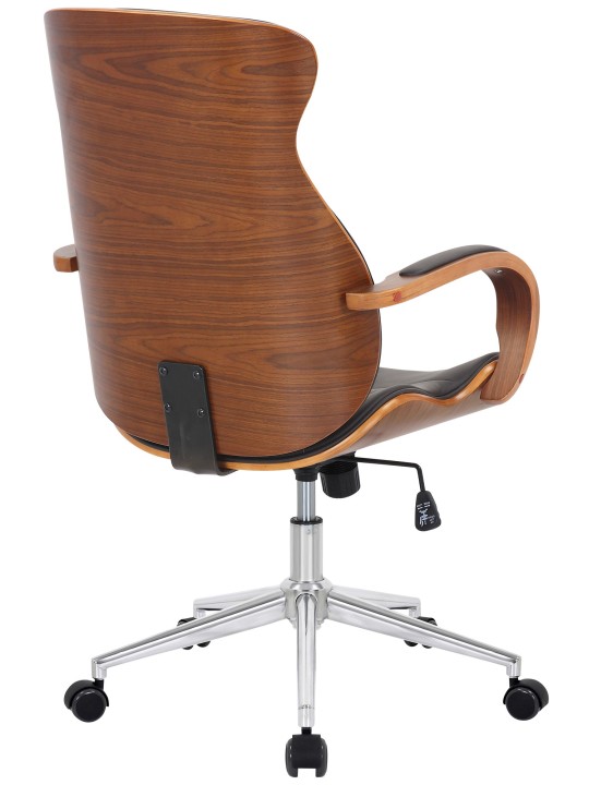 Silla de oficina Melilla polipiel, nogal/marrón