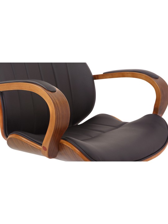 Silla de oficina Melilla polipiel, nogal/marrón