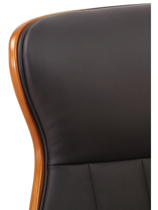 Silla de oficina Melilla polipiel, nogal/marrón