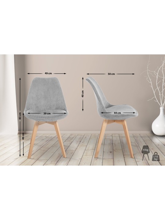 Silla Linares Cordón, gris claro