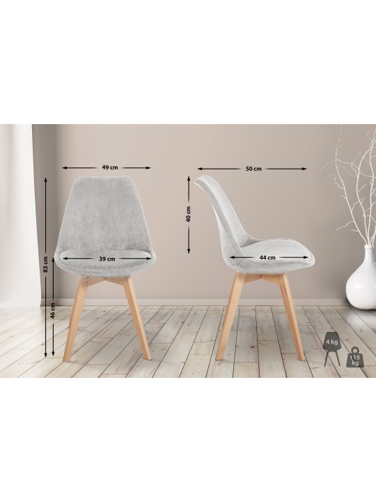 Conjunto 4 Sillas Linares Cordón, beige