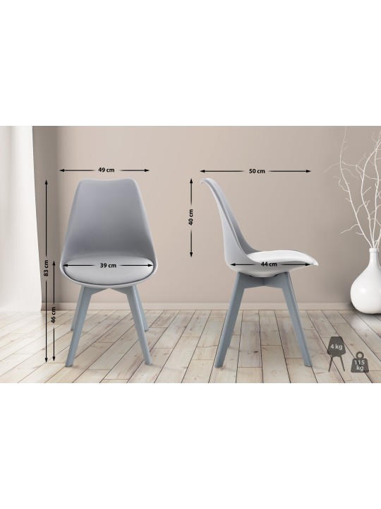 Silla Linares, gris/gris