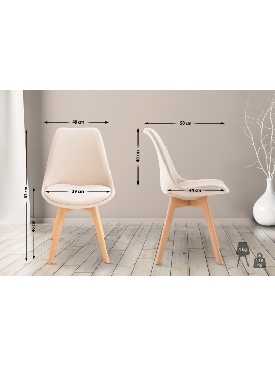 Silla Linares Terciopelo, beige