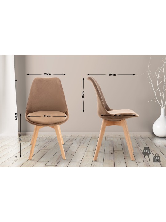 Silla Linares Terciopelo, marrón