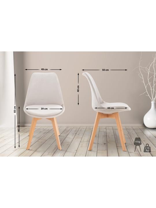 Silla Linares Terciopelo, gris claro