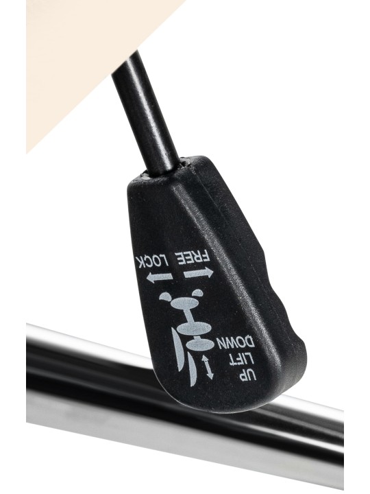 Silla de oficina Mollis de cuero genuino, crema