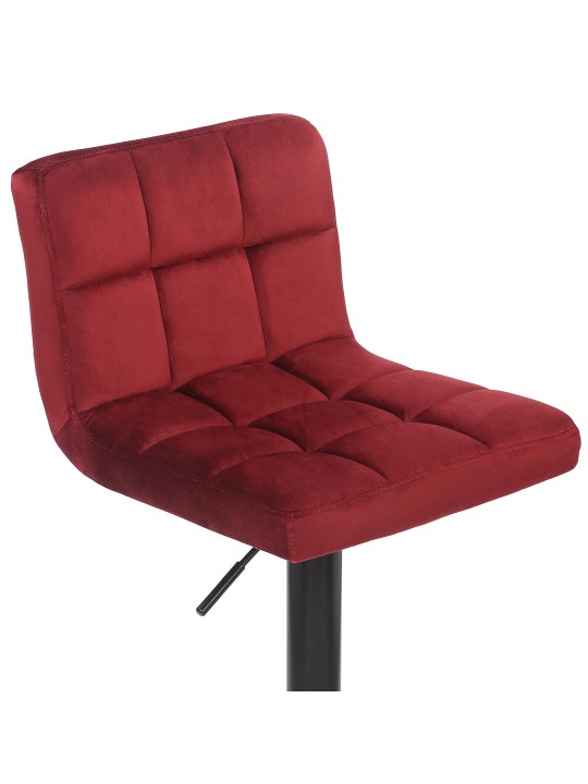 Juego de 4 taburetes de bar Feni terciopelo, rojo Juego de 4 taburetes de bar Feni terciopelo, rojo