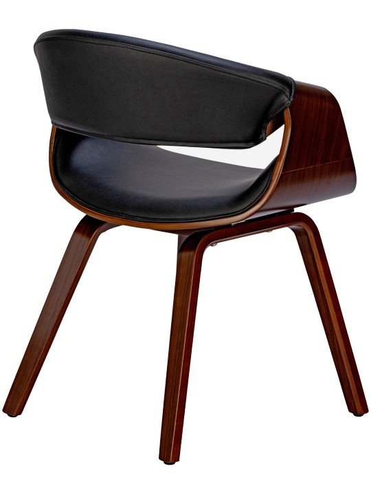 Juego de 2 sillas de comedor Foley piel sintética, nogal/negro