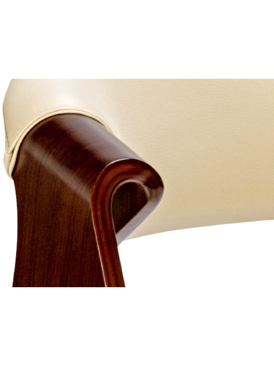 Juego de 2 sillas de comedor Foley piel sintética, nogal/crema