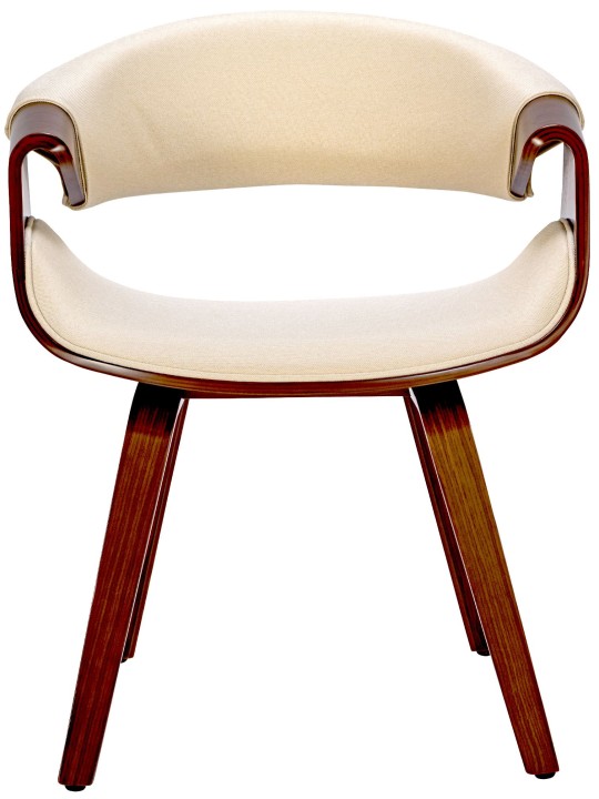 Juego de 2 Sillas de Comedor Foley Tela, nogal/crema