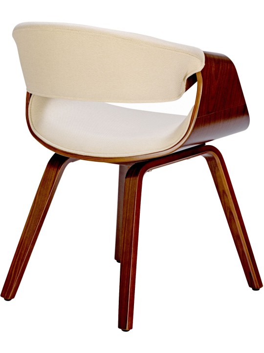 Juego de 2 Sillas de Comedor Foley Tela, nogal/crema