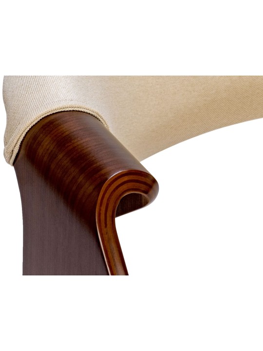 Juego de 2 Sillas de Comedor Foley Tela, nogal/crema