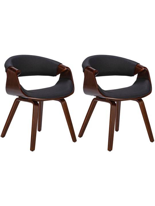Juego de 2 Sillas de Comedor Foley Tela, nogal/negro