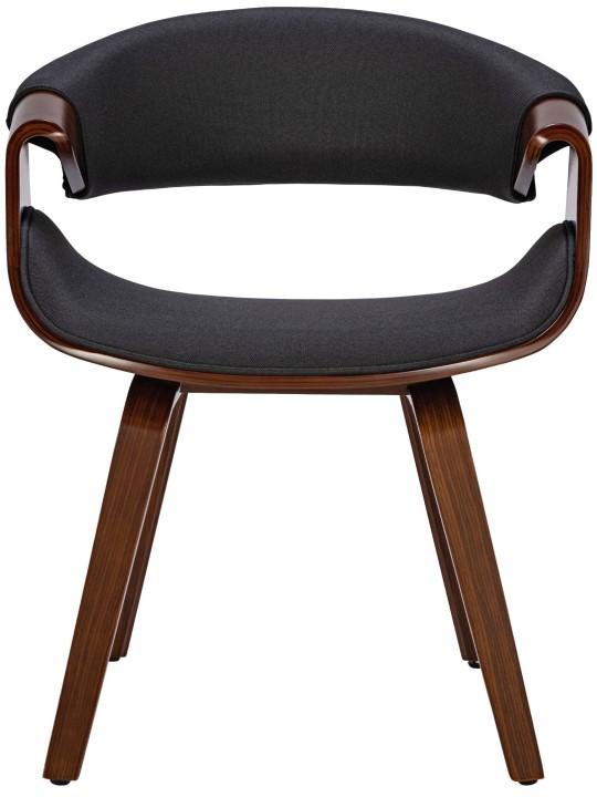 Juego de 2 Sillas de Comedor Foley Tela, nogal/negro