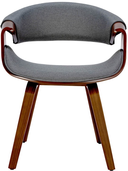 Juego de 2 Sillas de Comedor Foley Tela, nogal/gris