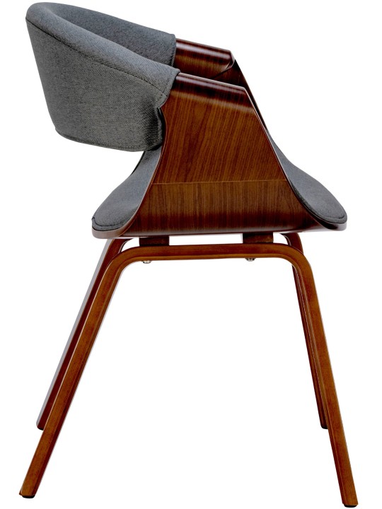 Juego de 2 Sillas de Comedor Foley Tela, nogal/gris