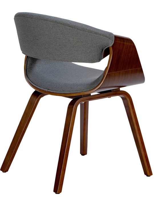 Juego de 2 Sillas de Comedor Foley Tela, nogal/gris