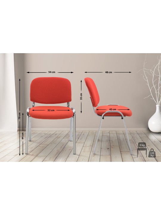 Silla de visita Ken C tela, rojo