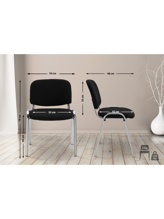 Silla de visita Ken C tela, negro