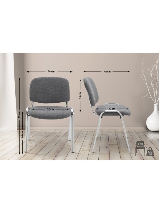 Silla de visita Ken C tela, gris Silla de visita Ken C tela, gris